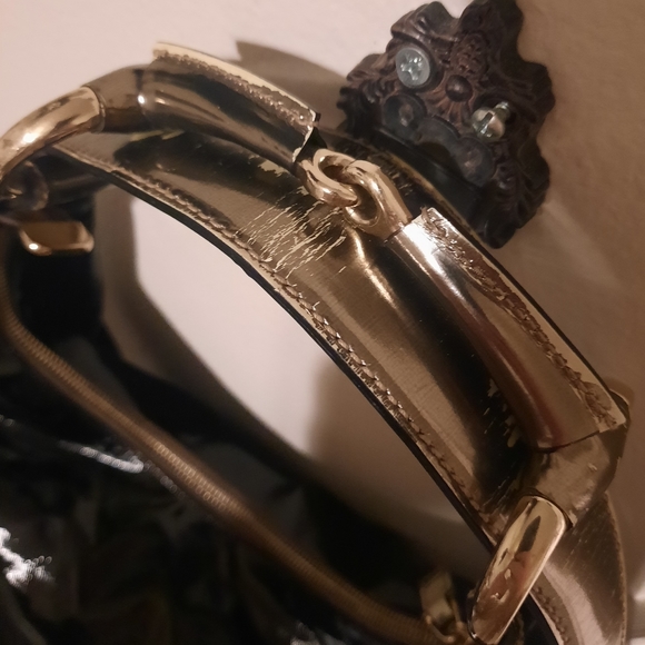 AUTH GUCCI BLACK PATENT LEATHER MEDIUM HORSEBIT HOBO HANDBAG EUC - Picture 6 of 16